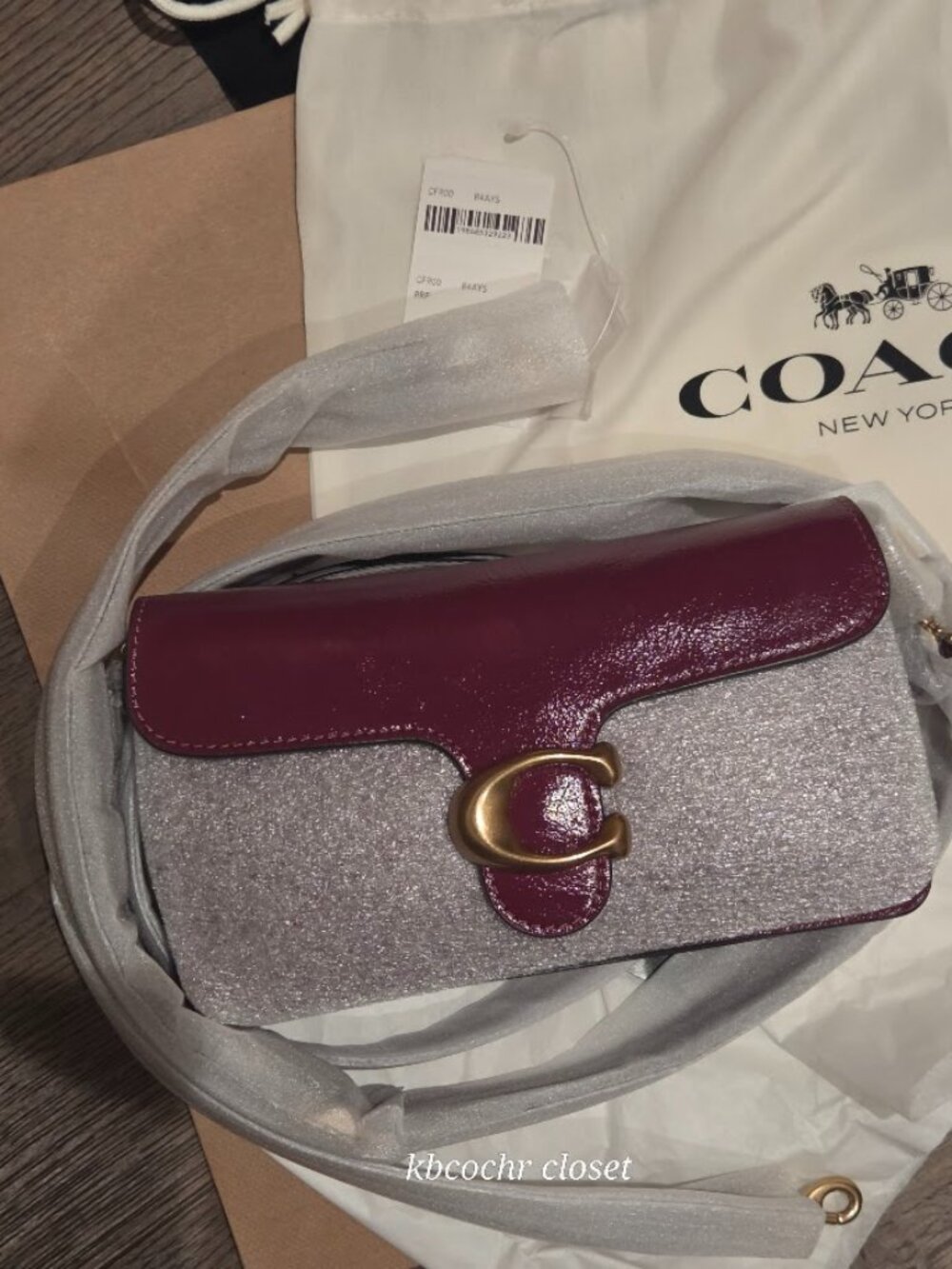 Coach Tabby Shoulder Bag 20 Glazed Leather/Brass/Dark Cherry CFR00